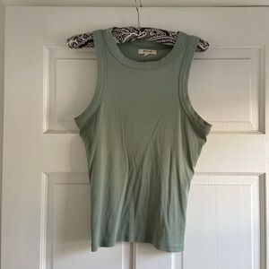 Madewell Supima Ribbed Cutaway Tank in Frosted Willow - Madewell Ribbed Tank Top